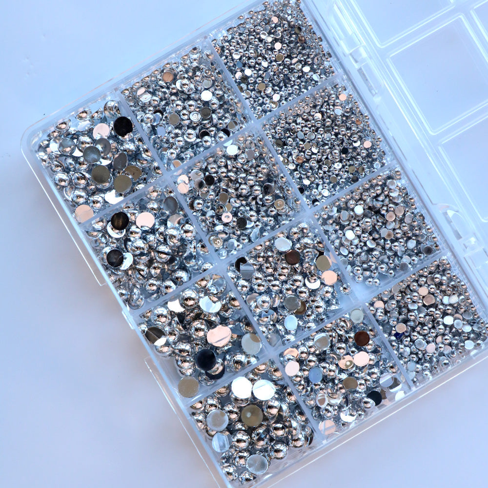 Cre8tion Nail Art Accessory Silver Flat Bottom 02