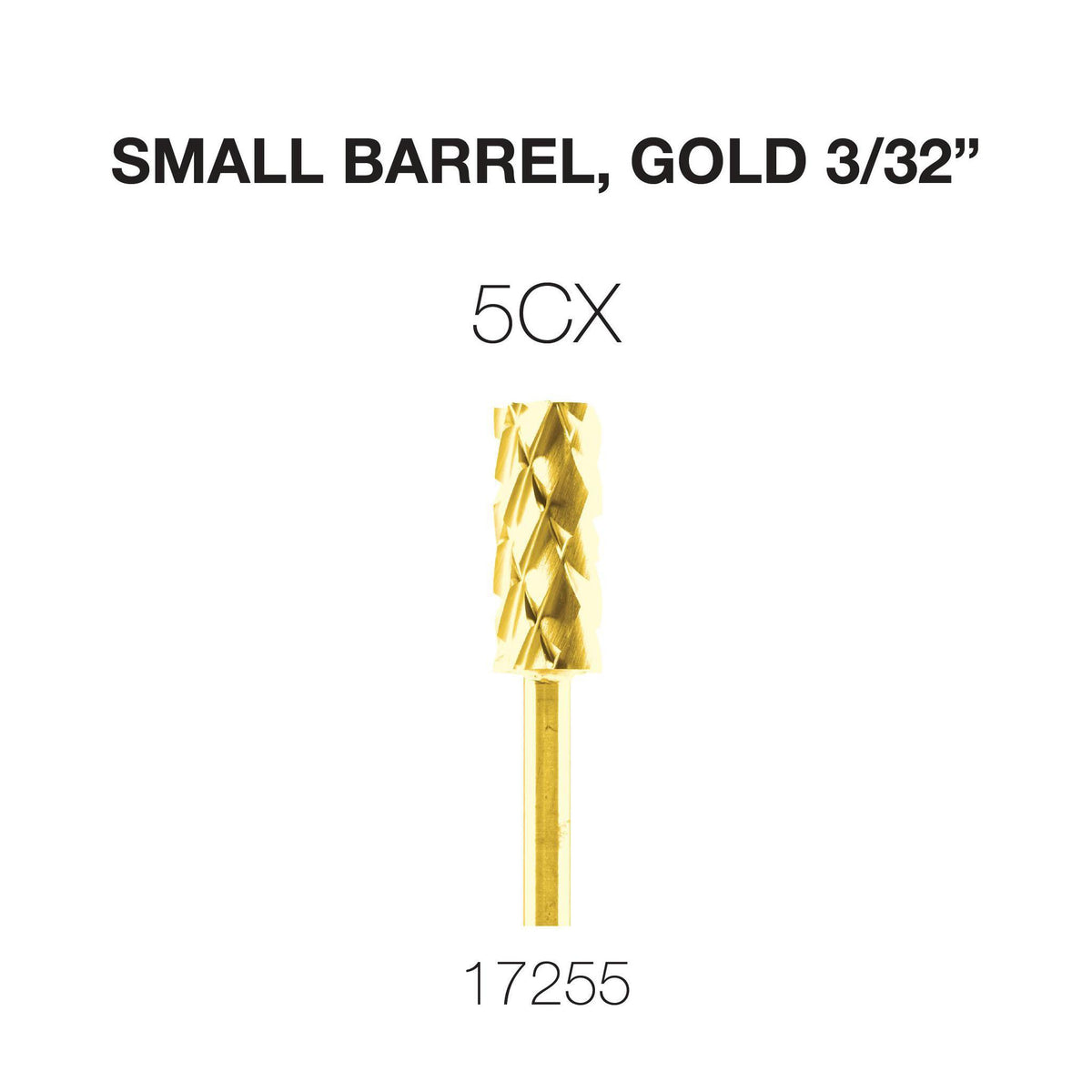 Cre8tion Carbide Small Barrel, Gold 3/32"