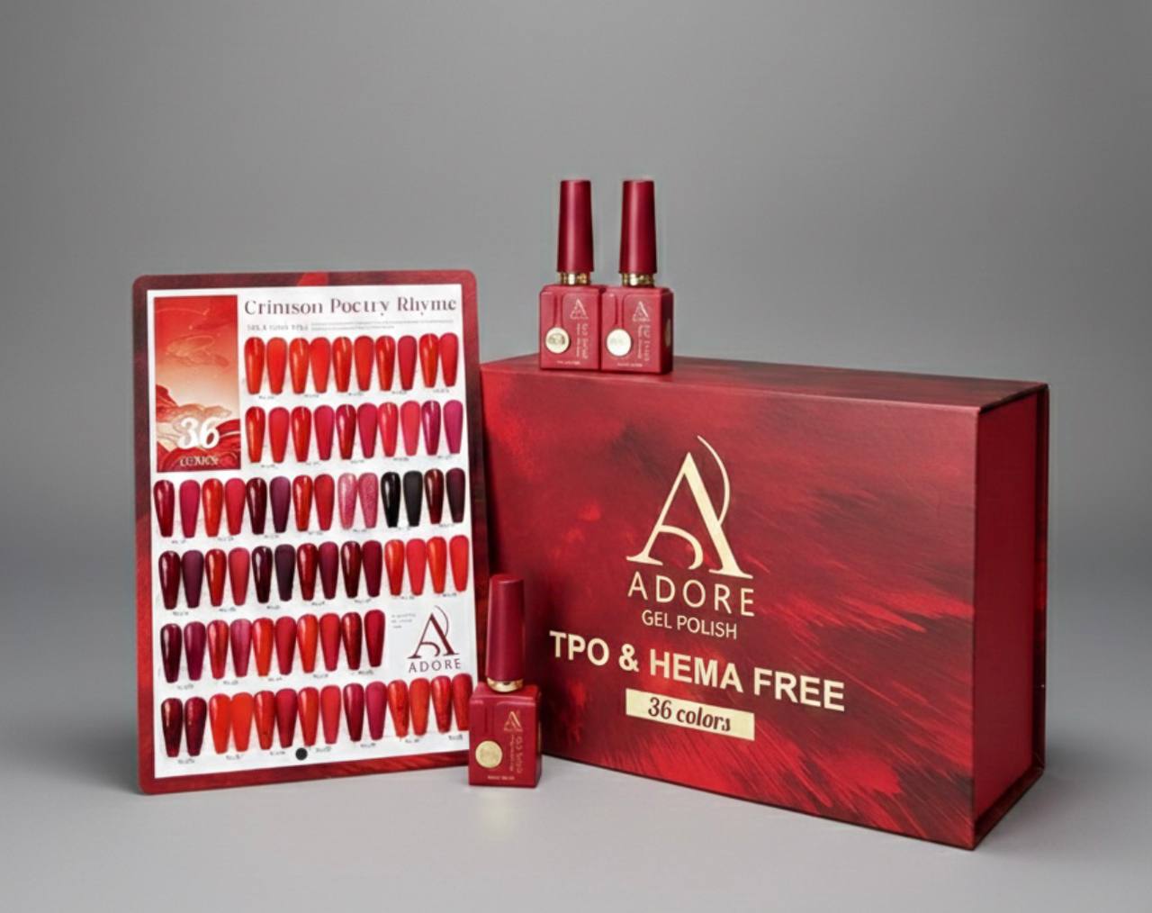 Adore Gel Polish - BUY 1 SET of 36 Colors Collection, GET 1 Nail Drill FREE