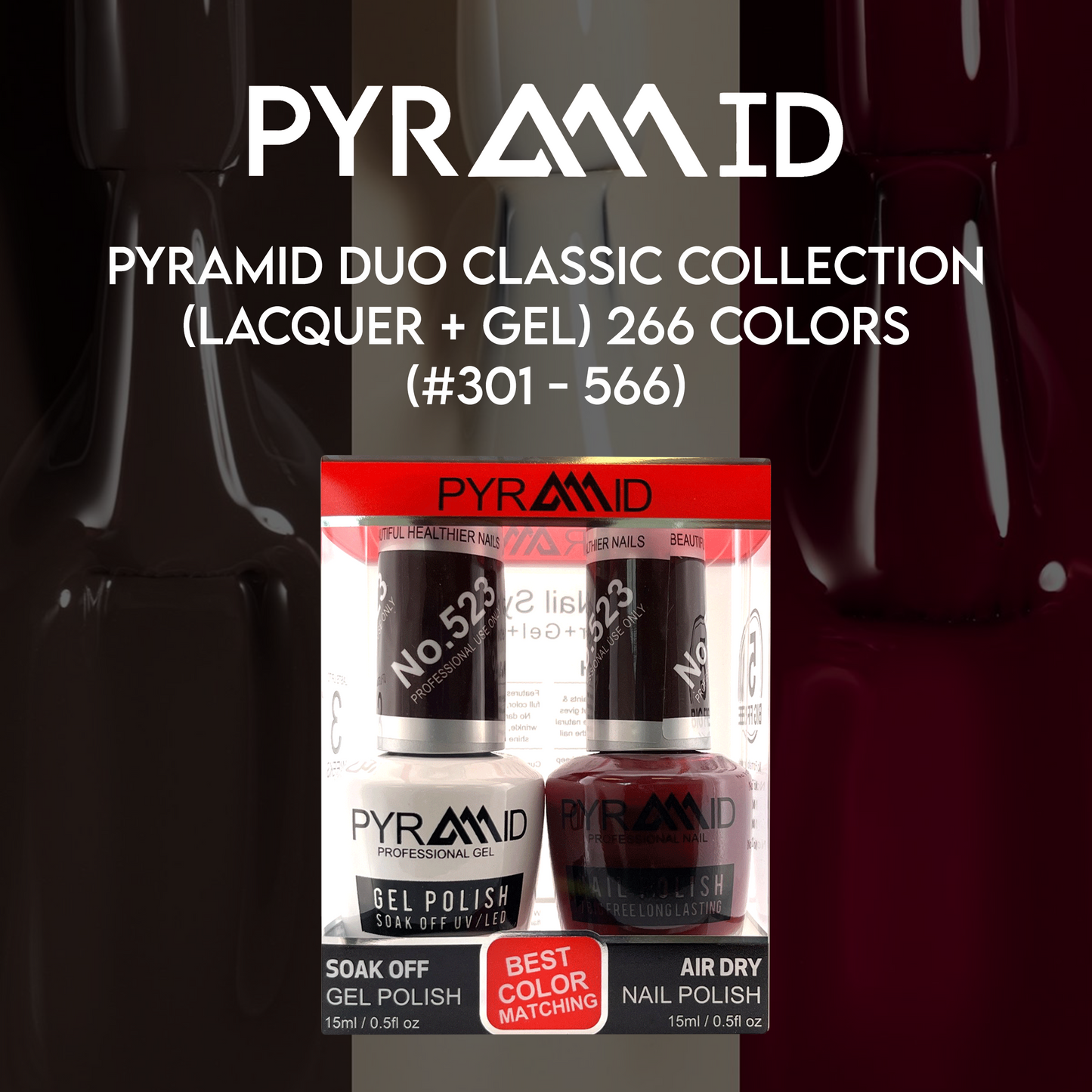 Pyramid Duo Matching 288 Colors ( #301 - #566 + 12 Holos + 10 Neon )