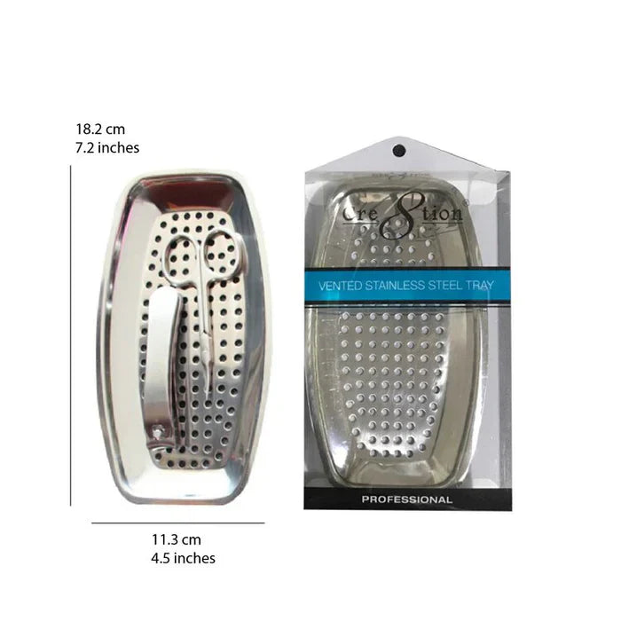 Creation Stainless Steel Small Tray with holes 18.2 x 11.3cm
