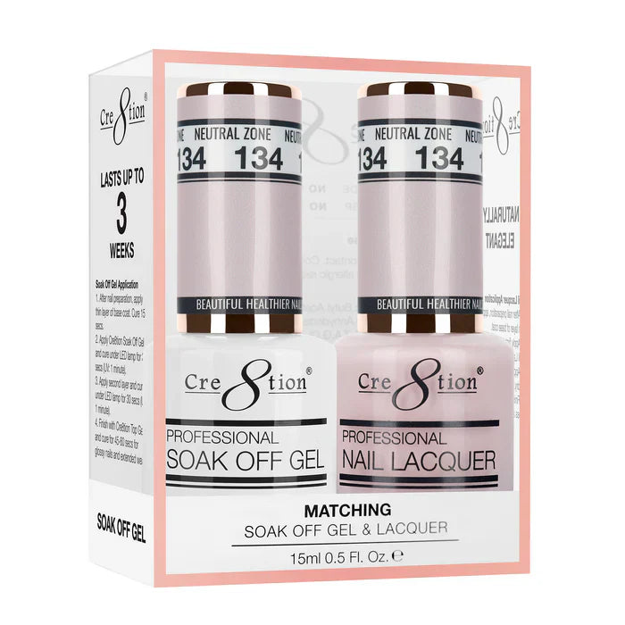 Creation Soak Off Gel Matching Pair 0.5oz 134 NEUTRAL ZONE