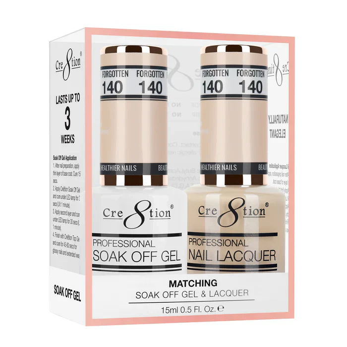 Creation Soak Off Gel Matching Pair 0.5oz 140 FORGOTTEN