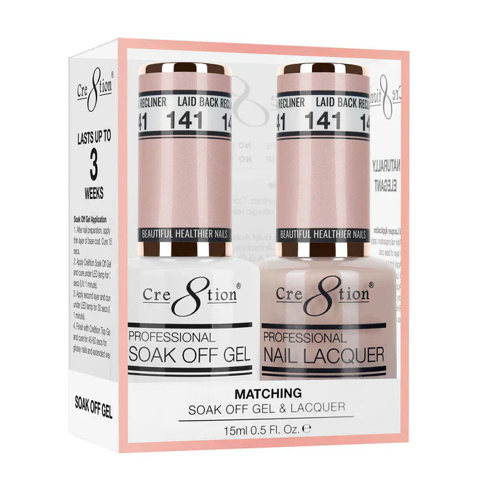 Creation Soak Off Gel Matching Pair 0.5oz 141 LAID BACK RECLINER