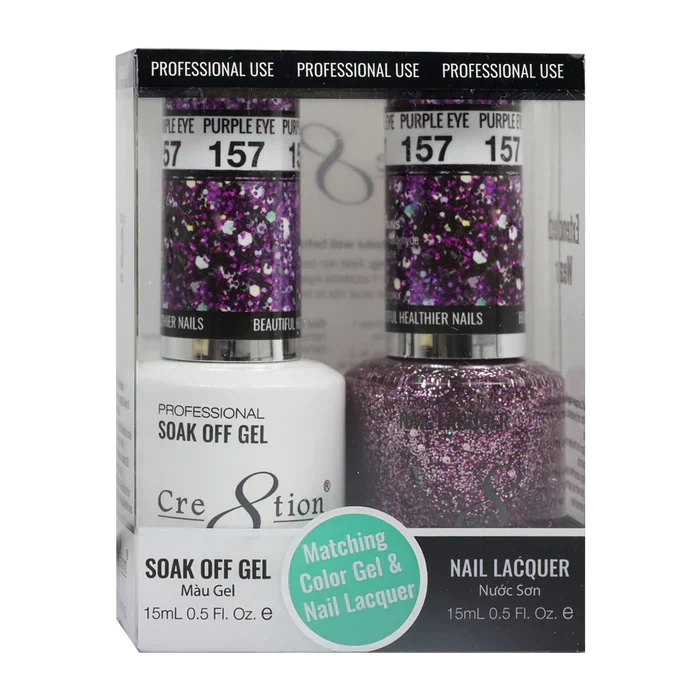 Creation Soak Off Gel Matching Pair 0.5oz 157 AMETHYST GEODE