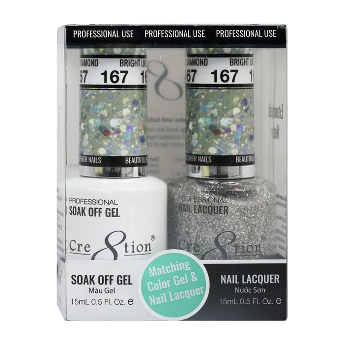 Creation Soak Off Gel Matching Pair 0.5oz 167 BRIGHT LIKE DIAMOND