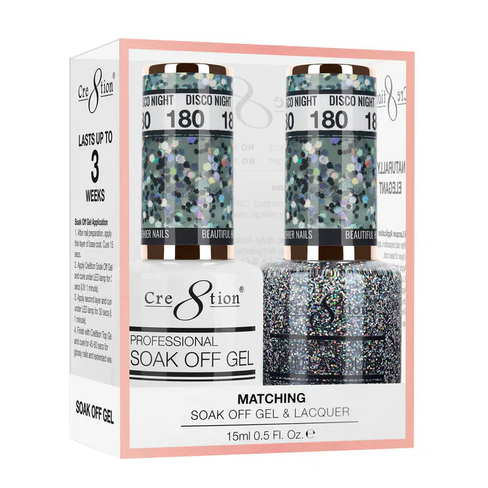 Creation Soak Off Gel Matching Pair 0.5oz 180 DISCO NIGHT