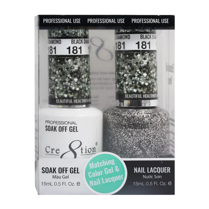 Creation Soak Off Gel Matching Pair 0.5oz 181 BLACK DIAMOND