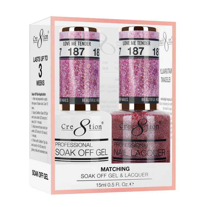 Creation Soak Off Gel Matching Pair 0.5oz 187 LOVE ME TENDER