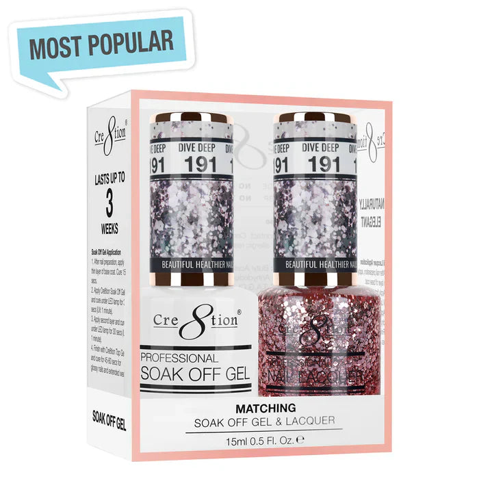 Creation Soak Off Gel Matching Pair 0.5oz 191 DIVE DEEP