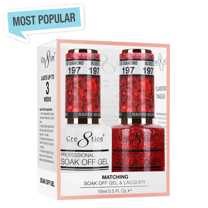 Creation Soak Off Gel Matching Pair 0.5oz 197 BLOOD DIAMOND
