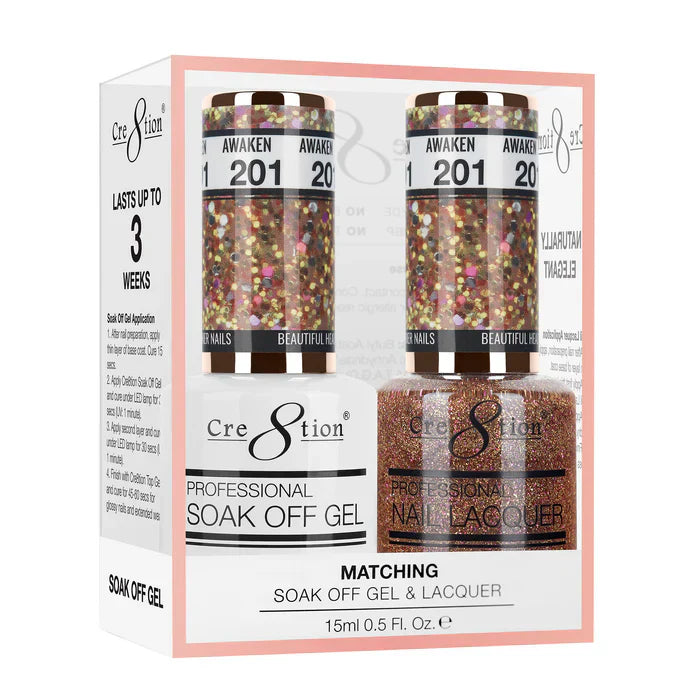Creation Soak Off Gel Matching Pair 0.5oz 201 AWAKEN
