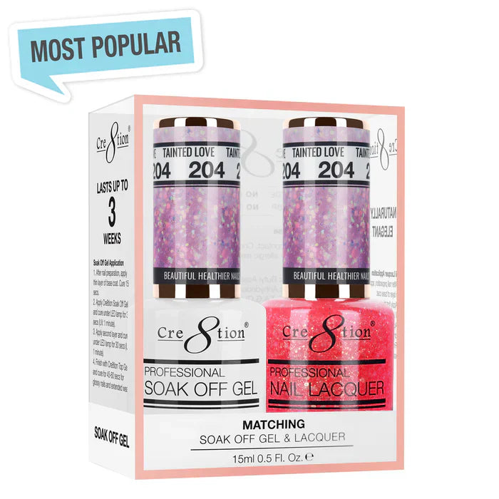 Creation Soak Off Gel Matching Pair 0.5oz 204 TAINTED LOVE