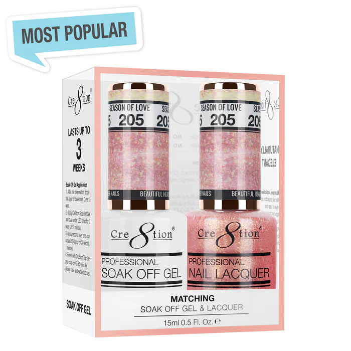 Creation Soak Off Gel Matching Pair 0.5oz 205 SEASON OF LOVE