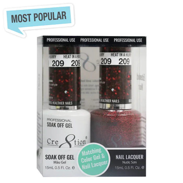 Creation Soak Off Gel Matching Pair 0.5oz 209 HEAT IN A HURRY