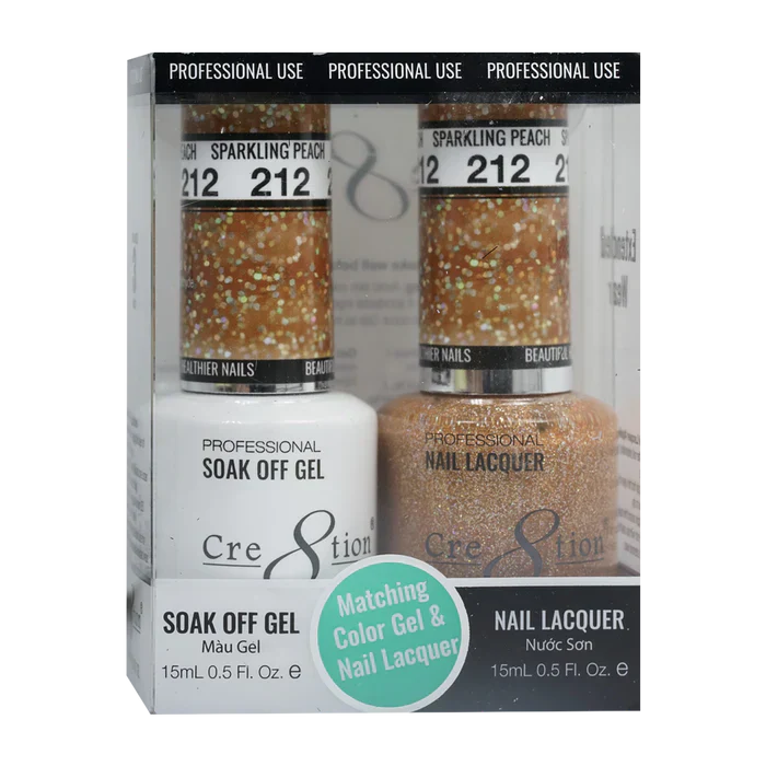 Creation Soak Off Gel Matching Pair 0.5oz 212 SPARKLING PEACH