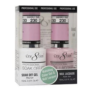 Creation Soak Off Gel Matching Pair 0.5oz 230 SINCERELY YOURS