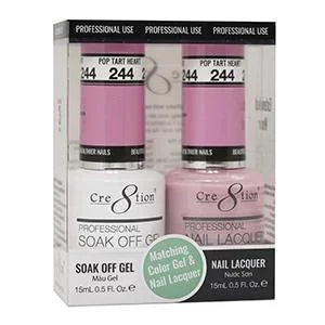 Creation Soak Off Gel Matching Pair 0.5oz 244 POP TART HEART