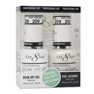 Creation Soak Off Gel Matching Pair 0.5oz 259 WHITE PORSCHES