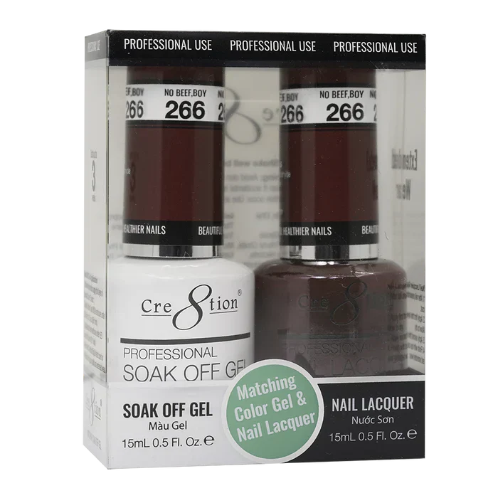 Creation Soak Off Gel Matching Pair 0.5oz 266 NO BEEF BOY