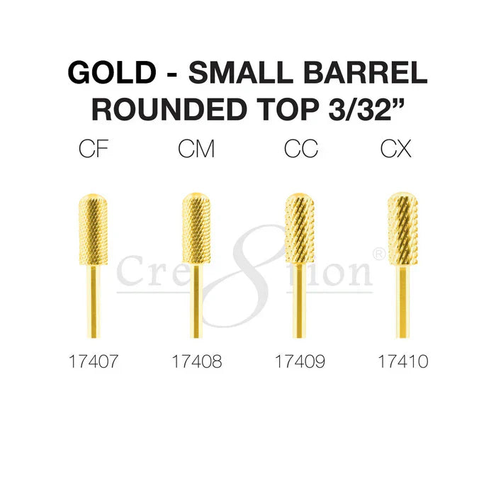 Creation Gold Carbide- Small Barrel-Round Top- 3/32" Set