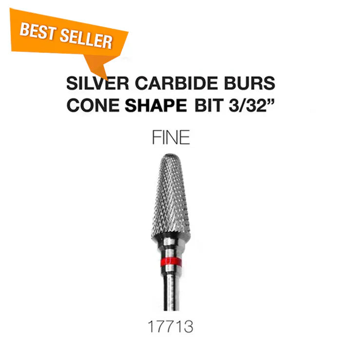 Creation Silver Carbide Burs - Cone Sharp Bit - Fine 3/32'