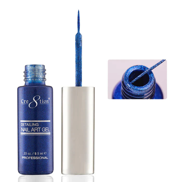 Creation Detailing Nail Art Gel 0.33oz 39 Blue Platinum
