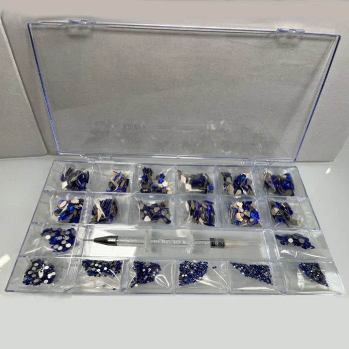 Creation Nail Art Rhinestones Decoration Set Blue