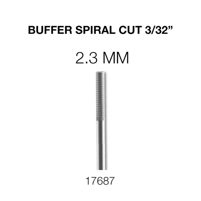 Creation Buffer Spiral Cut Nail Filling Bit - 2.3 mm 3/32"
