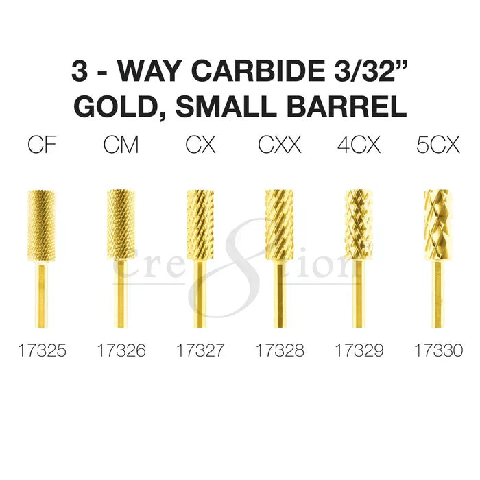 Creation 3-Way Carbide Gold, Small Barrel 3/32" Set