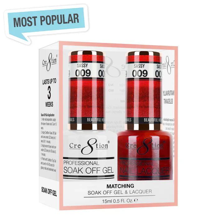 Creation Soak Off Gel Matching Pair 0.5oz 009 SASSY (SHIMMERY)