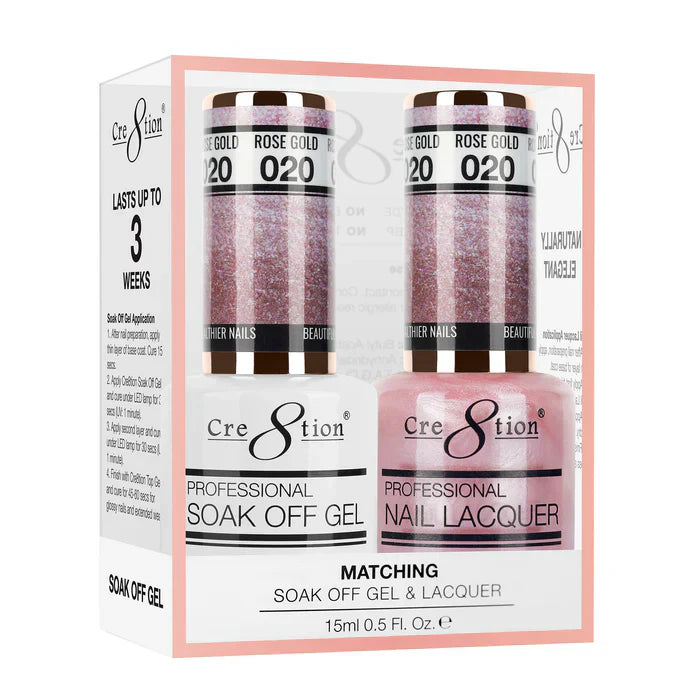 Creation Soak Off Gel Matching Pair 0.5oz 020 ROSE GOLD (SHIMMERY)