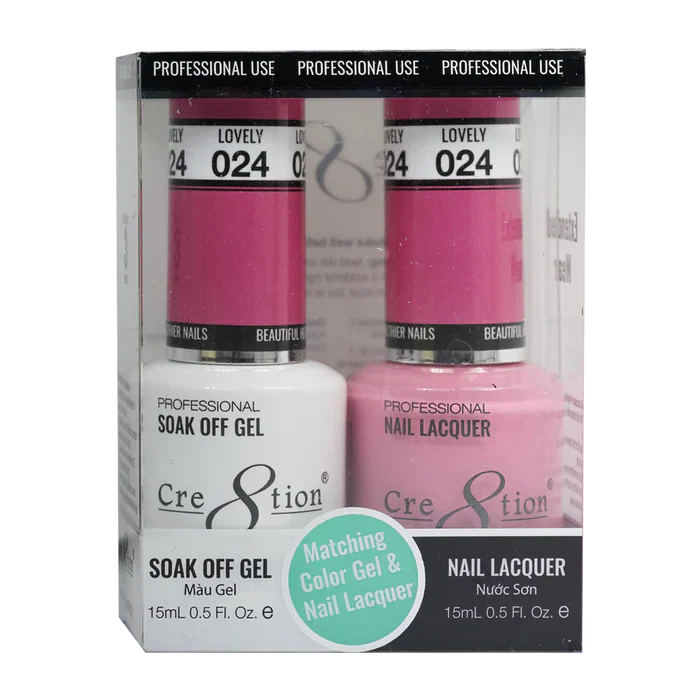 Creation Soak Off Gel Matching Pair 0.5oz 024 LOVELY