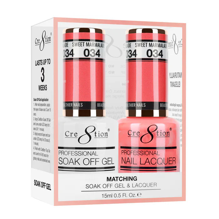 Creation Soak Off Gel Matching Pair 0.5oz 034 SWEET MARMALADE