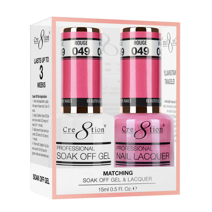 Creation Soak Off Gel Matching Pair 0.5oz 049 ROUGE