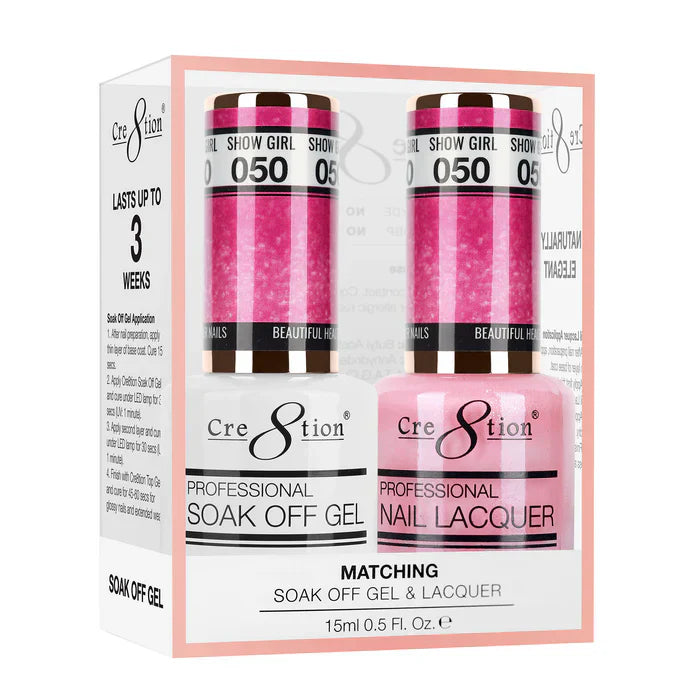 Creation Soak Off Gel Matching Pair 0.5oz 050 SHOW GIRL (GLITTER)