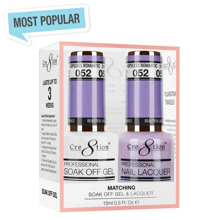 Creation Soak Off Gel Matching Pair 0.5oz 052 HOPELESS ROMANTIC