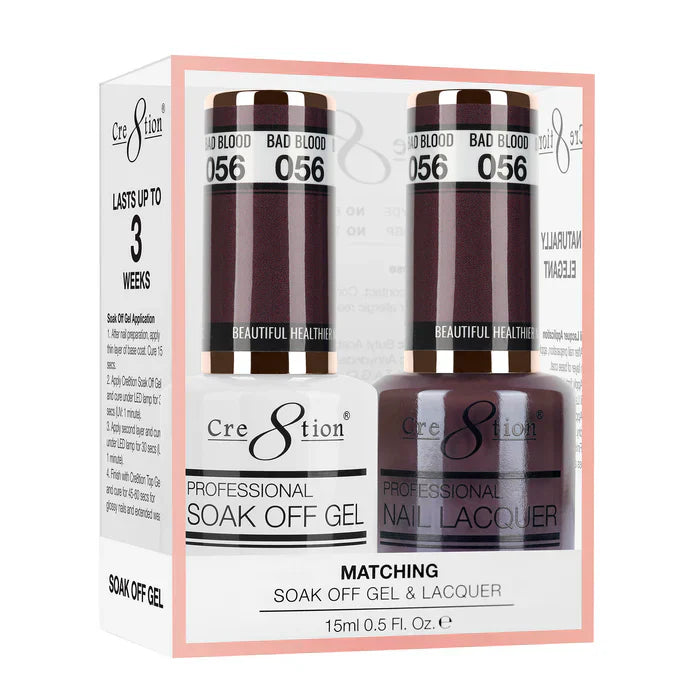 Creation Soak Off Gel Matching Pair 0.5oz 056 BAD BLOOD
