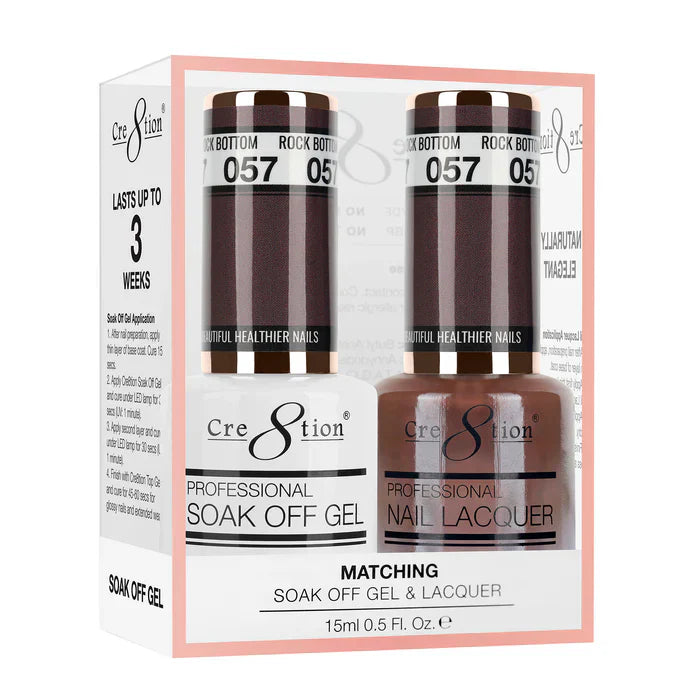 Creation Soak Off Gel Matching Pair 0.5oz 057 ROCK BOTTOM