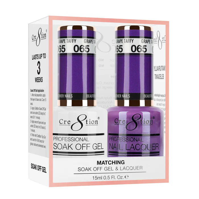 Creation Soak Off Gel Matching Pair 0.5oz 065 GRAPE TAFFY