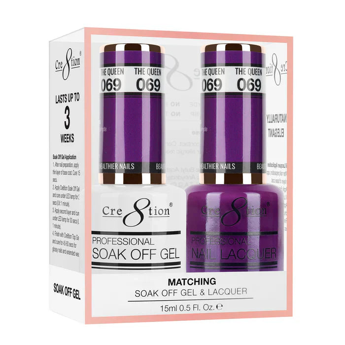 Creation Soak Off Gel Matching Pair 0.5oz 069 THE QUEEN