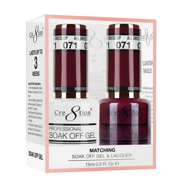 Creation Soak Off Gel Matching Pair 0.5oz 071 ALL DRESSED UP
