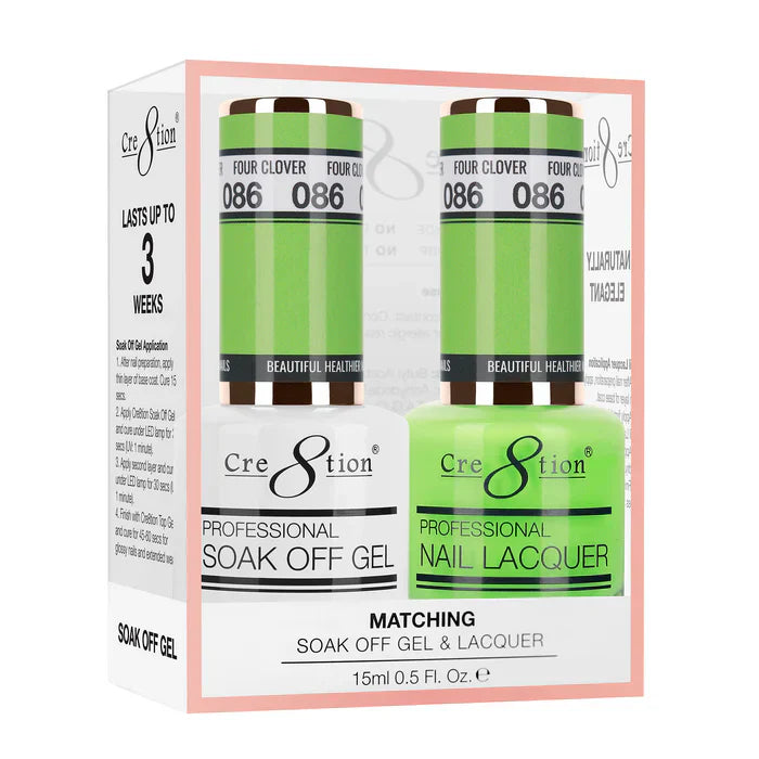 Creation Soak Off Gel Matching Pair 0.5oz 086 FOUR CLOVER