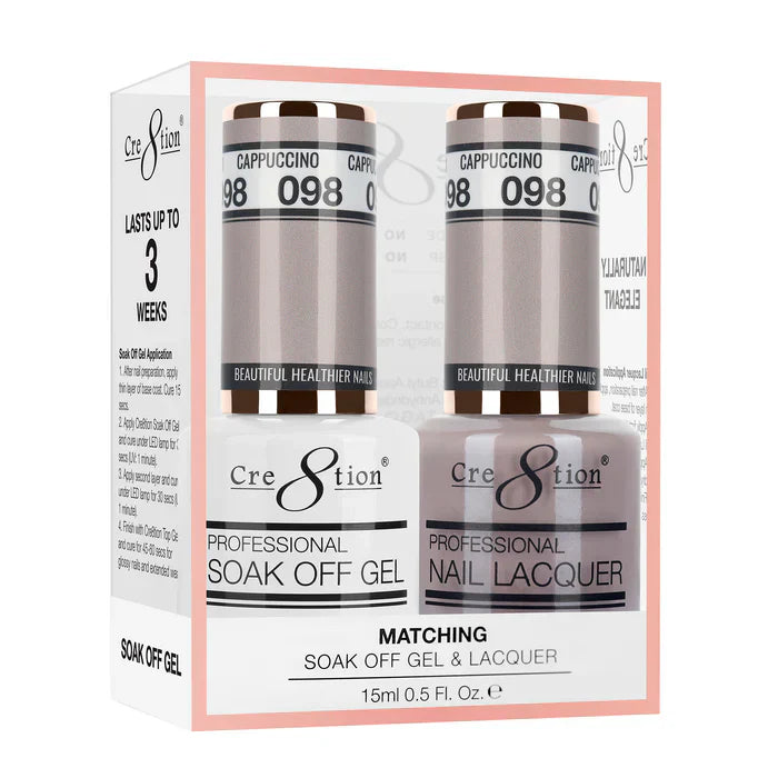 Creation Soak Off Gel Matching Pair 0.5oz 098 CAPPUCCINO
