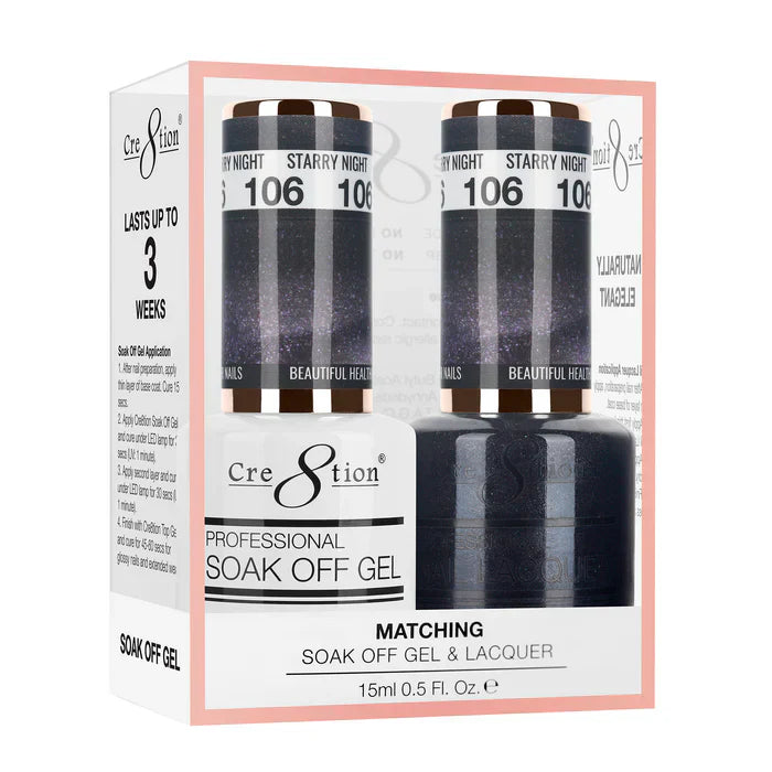 Creation Soak Off Gel Matching Pair 0.5oz 106 STARRY NIGHT