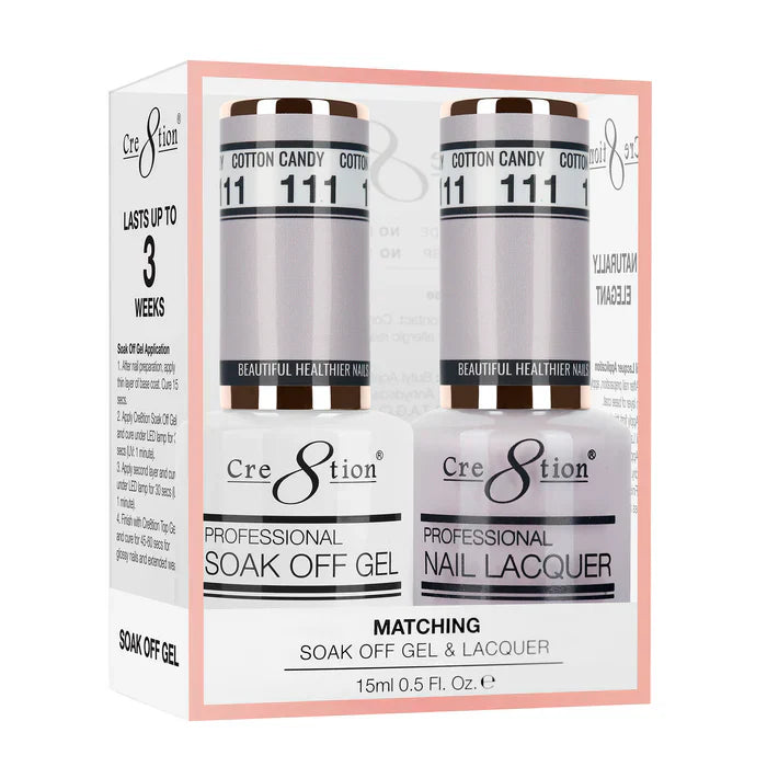 Creation Soak Off Gel Matching Pair 0.5oz 111 COTTON CANDY