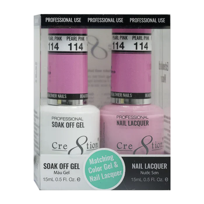 Creation Soak Off Gel Matching Pair 0.5oz 114 PEARL PINK
