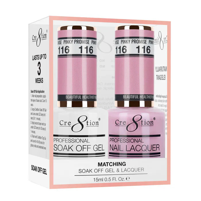 Creation Soak Off Gel Matching Pair 0.5oz 116 PINKY PROMISE