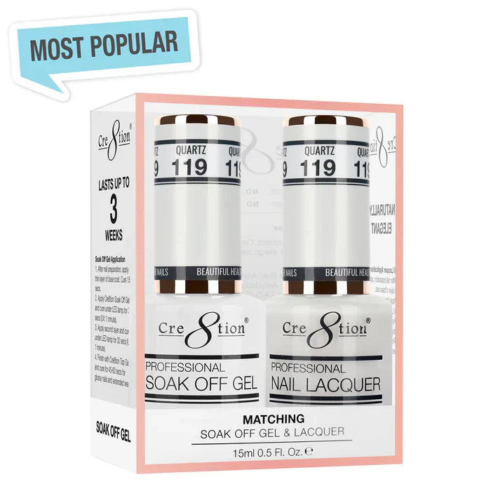Creation Soak Off Gel Matching Pair 0.5oz 119 QUARTZ