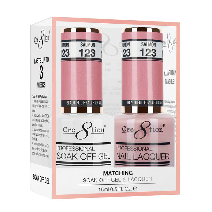 Creation Soak Off Gel Matching Pair 0.5oz 123 SALMON